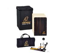 Ortega Guitars - Pack Percussions OSTBCJ-BU - Cajon, pédale pied droit et Stomp Box, housse et clé