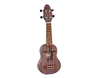 Ortega Guitars Petit Ukulélé Sopranino - Série Keiki K1 - Gravure tortue de mer - charbon (K1-CO)