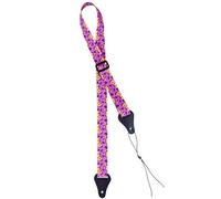 Ortega Guitars Sangle Réglable pour Ukulélé - Nylon Straps Series - Nylon, Purple Flower (OUS-PUFL)