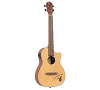 Ortega Guitars Ukulélé Baryton Électro-Acoustique - Série Bonfire - avec Pan Coupé - Épicéa / Sapele, Naturel (RU5CE-BA)