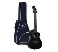 Ortega Guitars Ukulélé Concert Électro-Acoustique - Série Horizon - Housse Incluse - Agathis, Noir (RUHZ-CE-STAR)