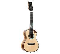 Ortega Guitars Ukulélé Concert Electro-Acoustique - Série The Private Room - Housse Incluse - Épicéa / Ébène blanc, Naturel (EAGLESUITE-U)