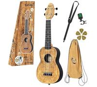 Ortega Guitars Ukulélé Soprano Gaucher - Acoustique - Série Keiki K3 - Accessoires Inclus - Érable échauffé / ABS, Naturel (K3-SPM-L)