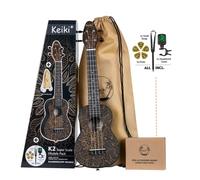 Ortega Guitars Ukulélé Soprano Super Scale Acoustique - Série Keiki K2 - Accessoires Inclus - Agathis / ABS, Kaléidoscope Orange (K2SS-OKC)
