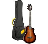 Ortega Guitars Ukulélé Ténor Électro-Acoustique - Corps Plein - Tourplayer Series - Housse Incluse - Acacia/Okoumé, Brun (RTPX-U-ACA)