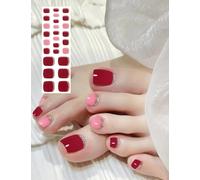 Orteil Rouge Vin Autocollant Ongle Gel Uv 26pcs Film Pour Ongles Autoadhésif Gel Nail Stickers, Autocollants Et Pochoirs Pour Nail Art