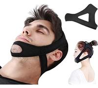 Orthèse anti-ronflement, correcteur de bandage élastique confortable anti-ronflement pour jugulaire, réduit le ronflement, protège-dents contre le bruxisme nocturne pour homme ou femme - Noir