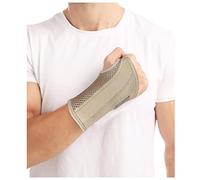 Orthèse élastique de Poignet Souple Attelle Poignet Canal Carpien Nuit Orthèse de Soutien de Poignet Orthese Poignet Gauche Canal Carpien Bandage Poignet pour Tendinite,Entorse,Arthrite,Beige-S/M