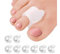 Orthese Hallux Valgus Correcteur, 8Pcs Silicone Séparateur Orteils, Epitact Corrective pour Chevauchement Orteil, Ecarteur Orthese Pied pour le Protection Hallux Valgus Dorteils (Blanc-S)