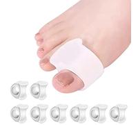 Orthese Hallux Valgus Correcteur, 8Pcs Silicone Séparateur Orteils, Epitact Corrective pour Chevauchement Orteil, Ecarteur Orthese Pied pour le Protection Hallux Valgus Dorteils (Blanc-L)
