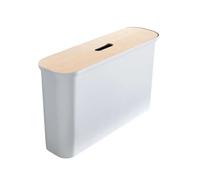 Orthex Banc de rangement étroit - Boîte de rangement rectangulaire en plastique avec couvercle articulé - 42 x 72 x 21.5 cm - 46 litres - Blanc - Résistant au choc
