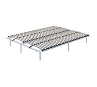 ORTHO Sommier à lattes en acier avec bande stabilisatrice Blanc 140x190 cm avec pieds
