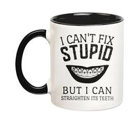 Orthodontiste : Je Ne Peux Pas Guérir La Bêtise, Mais Je Peux Redresser Ses Dents. Tasse À Café Céramique Tasses À Thé Modernes Tasse Pour Maison Cappuccino Cuisine 330Ml