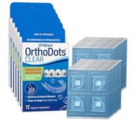 OrthoDots Clear - Alternative à la cire activée par l'humidité pour les douleurs causées par les appareils orthodontiques, les plateaux d'alignement transparents et d'autres appareils orthodontiques.