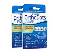 OrthoDots Clear - Protection 24 heures | Adhère mieux que la cire dentaire | Alternative à la cire d'accolades activées par l'humidité pour la douleur causée par les appareils orthodontiques, les