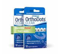 OrthoDots Clear Lot de 24 bougies dentaires en silicone activées par l'humidité pour soulager la douleur causée par les appareils dentaires. OrthoDots adhère mieux et reste en place plus longtemps que
