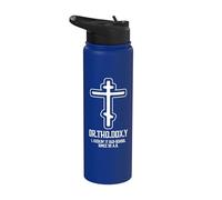 Orthodoxie chrétienne définition drôle croix orthodoxe orientale Stainless Steel Insulated Water Bottle