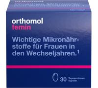 Orthomol Femin - Micronutriments pour les femmes en période de ménopause - avec biotine, sélénium, zinc, huile d'onagre, coenzyme Q10, 30 portions quotidiennes