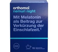 Orthomol Nemuri night - pour raccourcir le temps d'endormissement - boisson chaude avec mélatonine et extrait de houblon - granulés, 15 portions quotidiennes