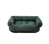 Orthopedic dog bed, Lit for chien ultra doux, canapé-lit rectangulaire for un sommeil profond, avec fond antidérapant en plastique et matelas épais et chaud. ,Memory foam dog bed(Forest green,S)