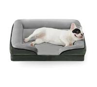 Orthopedic dog bed, Produits populaires for animaux de compagnie Canapé en peluche for chien Confortable Déhoussable Nettoyage Universel Nid moyen et grand ,Memory foam dog bed(Dark green,105 81 18cm)
