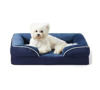 Orthopedic dog bed, Produits populaires for animaux de compagnie Canapé en peluche for chien Confortable Déhoussable Nettoyage Universel Nid moyen et grand ,Memory foam dog bed(Blue,90 63 18cm)