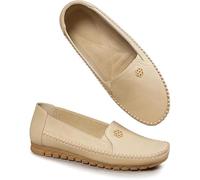 Orthopedic Leather Shoes for Women-Best Rated Orthopedic Shoes for Women Lightweight (Off-White,39)