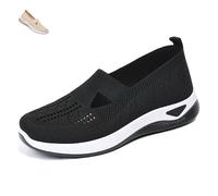 Orthopedic Shoes for Women, Women's Casual Breathable Slip on Orthopedics Walking Sneakers, Comfortable Non-Slip Soft Sole Mesh Orthopedic Shoes (Black,40)
