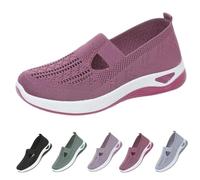 Orthopedic Walking Shoes for Women Orthopedic Breathable Soft Sneaker Slip on Arch Support Non-Slip Comfortable Bulky Sports Shoes (Purple,36)