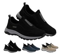 Orthopedic Walking Shoes Hiking Shoes Slip-on Outdoor Sneakers Men's Comfortable Waterproof Orthopedic Walking Shoe (Black,40)