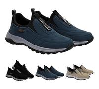 Orthopedic Walking Shoes Hiking Shoes Slip-on Outdoor Sneakers Men's Comfortable Waterproof Orthopedic Walking Shoe (Blue,40)