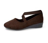 OrthopéDiques Femme Shoes DéContractéEs Chaussons Fermés Scratch Shoes décontractées pour Femmes à Porter au Quotidien, au Travail et pour Les Rendez-Vous. Modèle à Enfiler avec(Brown, 41)