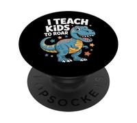 Orthophoniste I Teach Kids to Roar Dinosaur Dino PopSockets PopGrip Adhésif