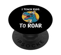 Orthophoniste I Teach Kids to Roar Dinosaur PopSockets PopGrip Adhésif
