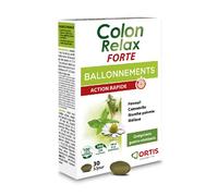 Ortis - Colon Relax Forte 30 Comprimés - Complément Alimentaire pour Aider en cas de Ballonnements et Flatulences - Confort Digestif - Action Rapide pour Ventre Plat - 100% Naturel à base de Fenouil