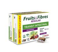 Ortis - Duo Fruits & Fibres Regular Promopack 2 x 24 Cubes - Complément Alimentaire pour Favoriser le Transit Intestinal - Paresse Intestinale Régulière - 100% Naturel à base de Rhubarbe