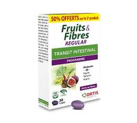 Ortis Complément alimentaire Fruits & Fibres Regular – Transit intestinal – 2 x 30 comprimés