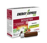 Ortis - Energy Express Bio 10 Fioles - Complément Alimentaire pour l'Energie et la Vitalité - Action Rapide en cas de Coup de Fatigue - Saveur Citron Gingembre - 100% Naturel à base de Guarana