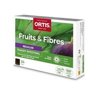 ORTIS - Complément Fruits & Fibres Regular - Favorise le transit - 100% naturel rhubarbe - 24 cubes