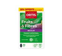 Ortis Complément alimentaire Fruits & Fibres Regular – Transit intestinal – 2 x 30 comprimés