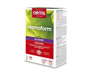 Ortis - MemoForm 60 Comprimés - Complément Alimentaire pour Améliorer la Mémoire et Renforcer la Concentration - Idéal pour les Etudiants en Examens - 100% Naturel à base de Ginkgo