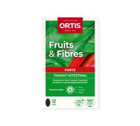 ORTIS Complément alimentaire Fruits & Fibres Forte Transit intestinal 12 comprimés