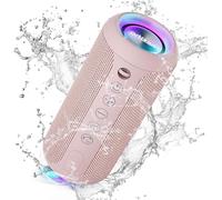 Ortizan Haut-parleur Bluetooth avec lumière LED, mini, portable, fonction mains libres, sans fil, protection IPX7 contre l'eau et son surround à 360°, avec AUX, TF, pour l’extérieur