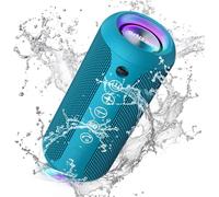 Ortizan Haut-parleur Bluetooth avec lumière LED, mini, portable, fonction mains libres, sans fil, protection IPX7 contre l'eau et son surround à 360°, avec AUX, TF, pour l’extérieur