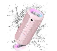 Ortizan Enceinte Bluetooth Portable sans Fils.lumière LED, IPX7 Lecture 30H, Volume Plus Fort et Basses améliorées,Durable pour Les Voyages, l'extérieur… (Pink)