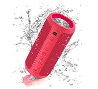 Ortizan Enceinte Bluetooth Portable sans Fils.lumière LED, IPX7 Lecture 30H, Volume Plus Fort et Basses améliorées,Durable pour Les Voyages, l'extérieur… (Red)