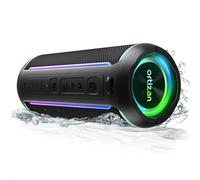 Ortizan Enceinte Portable Bluetooth 5.3, Haut-Parleur Puissant 40W, Double Appairage Stéréo, Lumière LED RVB， IPX7 étanche, AUX, Carte TF