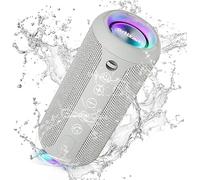 Ortizan Haut-parleur Bluetooth avec lumière LED, mini, portable, fonction mains libres, sans fil, protection IPX7 contre l'eau et son surround à 360°, avec AUX, TF, pour l’extérieur