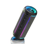 Ortizan Haut-parleur Bluetooth, haut-parleurs sans fil avec lumière LED, Bluetooth 5.3, 30 heures de lecture, haut-parleurs portables avec basses améliorées de 40 W, haut-parleur d'extérieur étanche