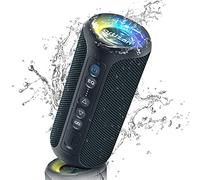 Ortizan Haut-parleurs Bluetooth 40 W stéréo portable sans fil étanche IPX7 avec basses profondes/lumière DEL/batterie 30h/carte TF/AUX, véritable haut-parleur stéréo sans fil pour intérieur et